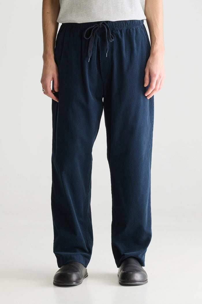 Bellerose Pantalon Ample En Velours Bleu Pour Homme