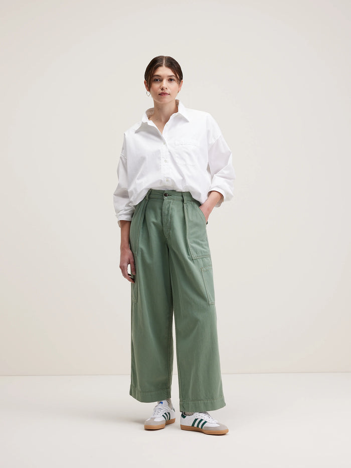 Bellerose Pantalon Cargo Vert Eucalyptus Pour Femmes