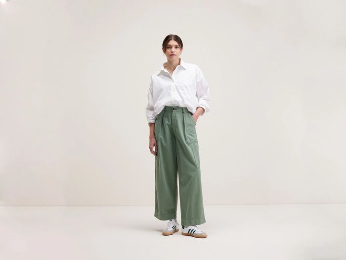 Bellerose Pantalon cargo vert eucalyptus pour femmes