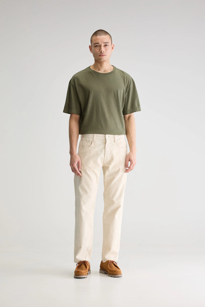 Bellerose Pantalon Droit Beige En Velours Pour Homme