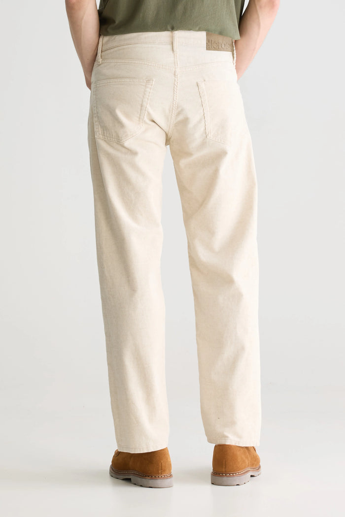 Bellerose Pantalon Droit Beige En Velours Pour Homme