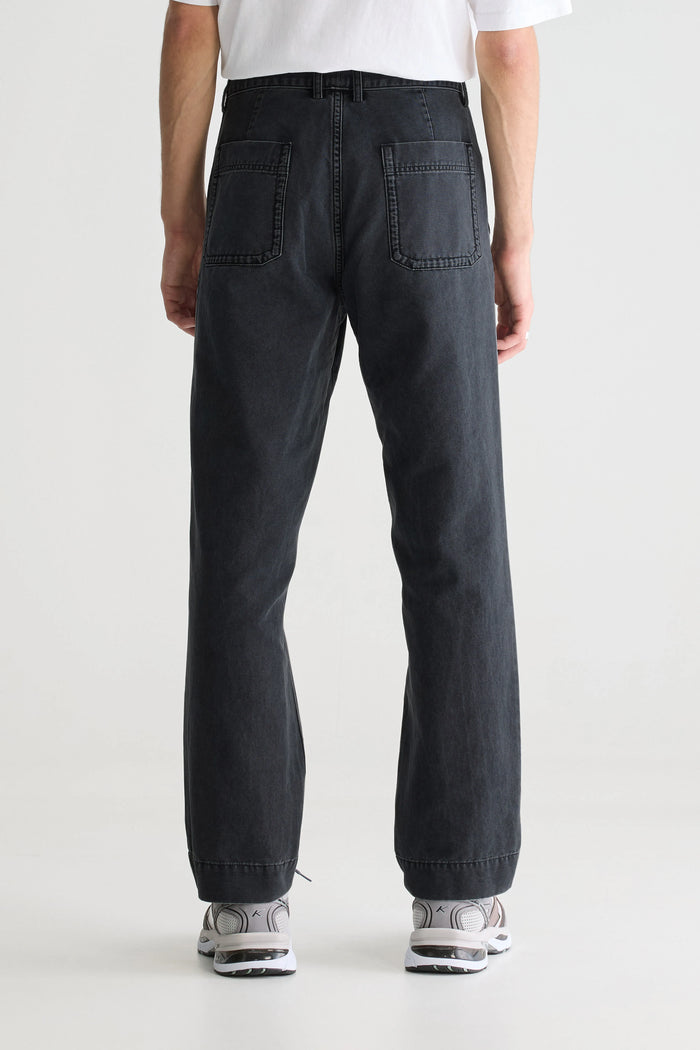 Bellerose Pantalon Droit Gris Anthracite Pour Homme