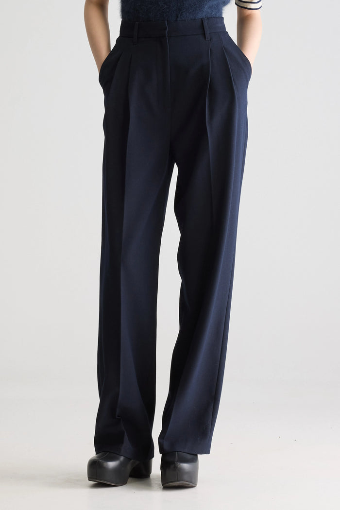 Bellerose Pantalon En Sergé Bleu Ajusté Pour Femmes