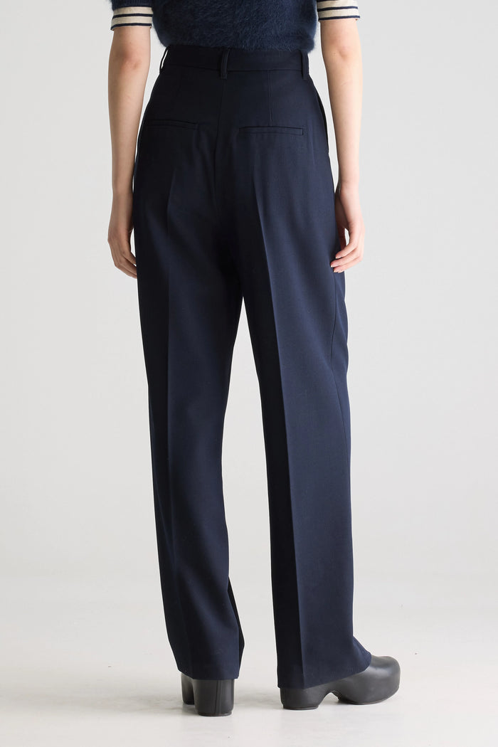 Bellerose Pantalon En Sergé Bleu Ajusté Pour Femmes