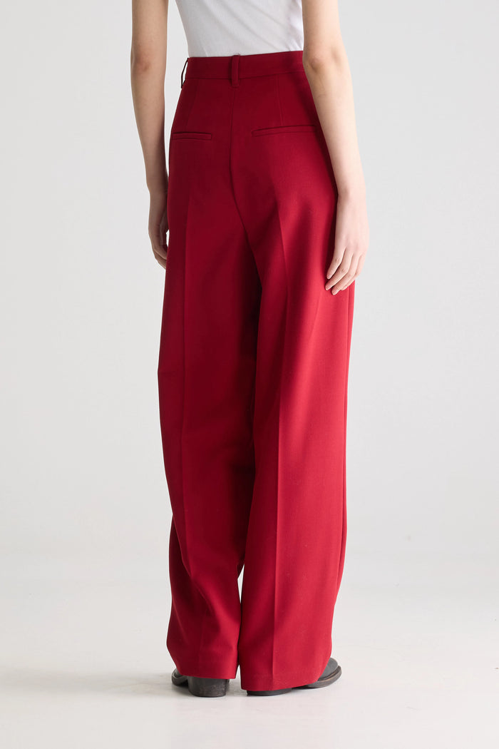Bellerose Pantalon En Sergé Rouge Ajusté Pour Femmes