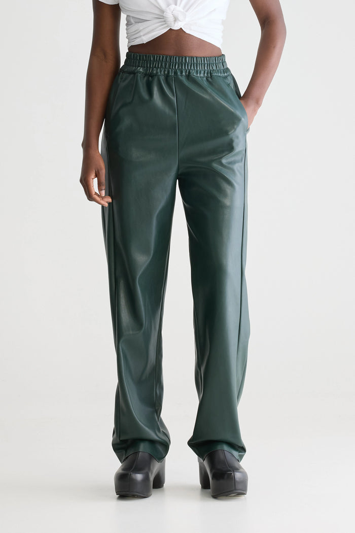 Bellerose Pantalon En Simili Cuir Vert Foncé Pour Femmes
