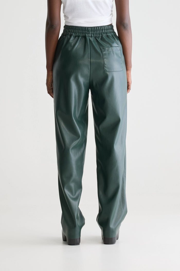 Bellerose Pantalon En Simili Cuir Vert Foncé Pour Femmes