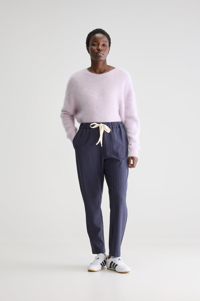Bellerose Pantalon Fuselé à Rayures Marine Pour Femmes