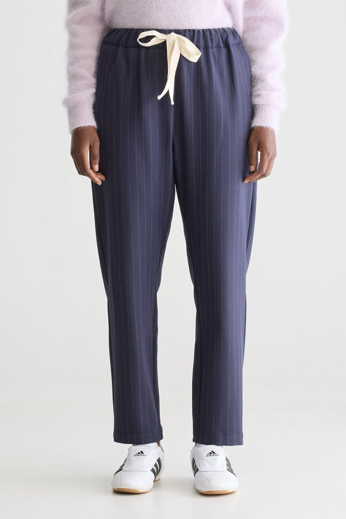 Bellerose Pantalon Fuselé à Rayures Marine Pour Femmes