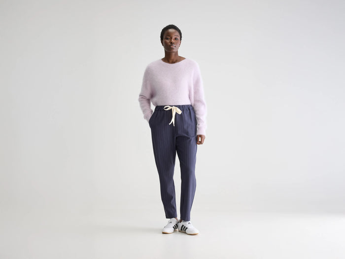 Bellerose Pantalon fuselé à rayures marine pour femmes