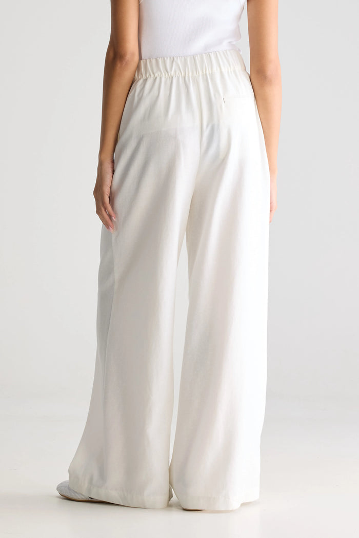 Bellerose Pantalon Large Taille Haute Blanc Pour Femmes