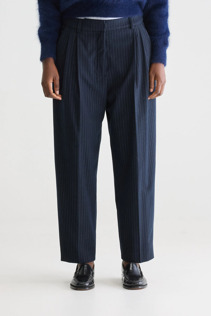 Bellerose Pantalon Taille Haute Bleu Marine Pour Femmes