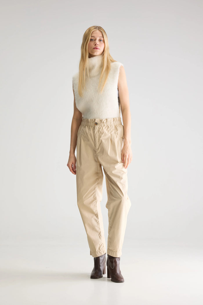 Bellerose Pantalon Taille Paperbag Beige Pour Femmes