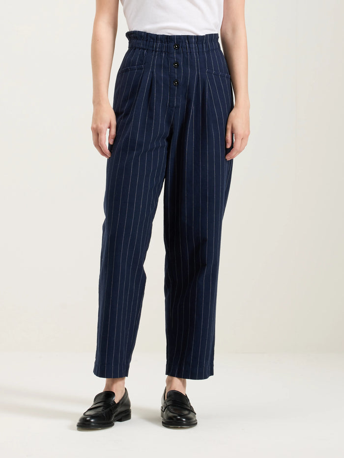 Bellerose Pantalon Taille "paperbag" En Bleu Pour Femmes
