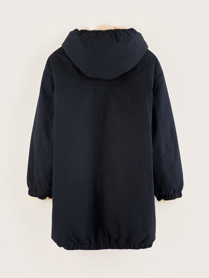 Bellerose Parka Bleu Marine Avec Doublure En Fausse Fourrure Pour Filles