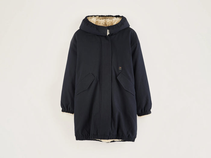 Bellerose Parka bleu marine avec doublure en fausse fourrure pour filles
