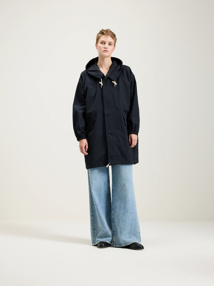 Bellerose Parka Bleue Marine Avec Doublure En Fausse Fourrure Pour Femmes