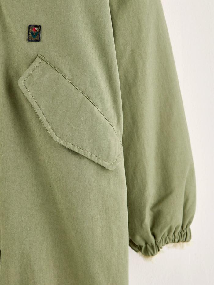 Bellerose Parka Verte Avec Doublure En Fausse Fourrure Pour Filles
