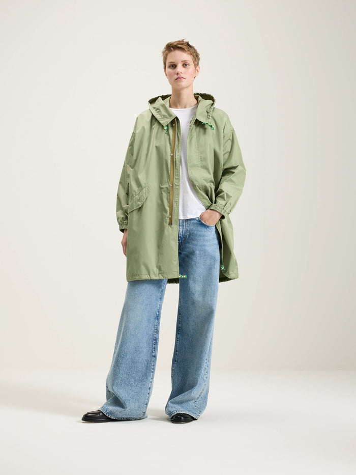 Bellerose Parka Verte Claire Avec Doublure En Fausse Fourrure Pour Femmes