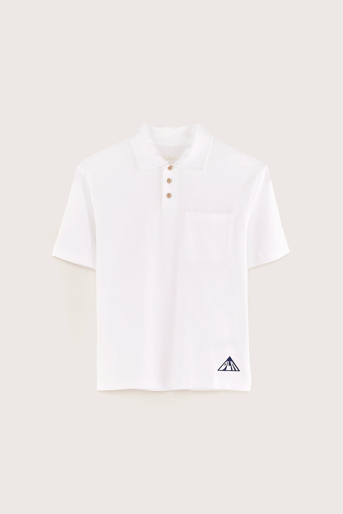 Bellerose Polo Blanc à Manches Courtes Pour Garçons