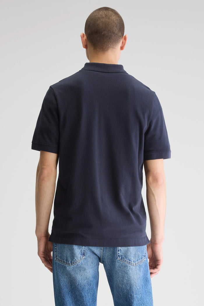 Bellerose Polo Bleu Marine Manches Courtes Pour Homme