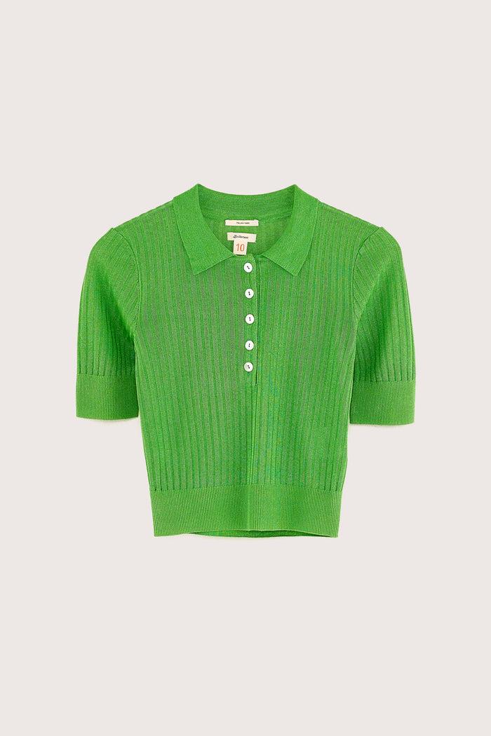 Bellerose Polo Tricot Vert à Manches Courtes Pour Filles