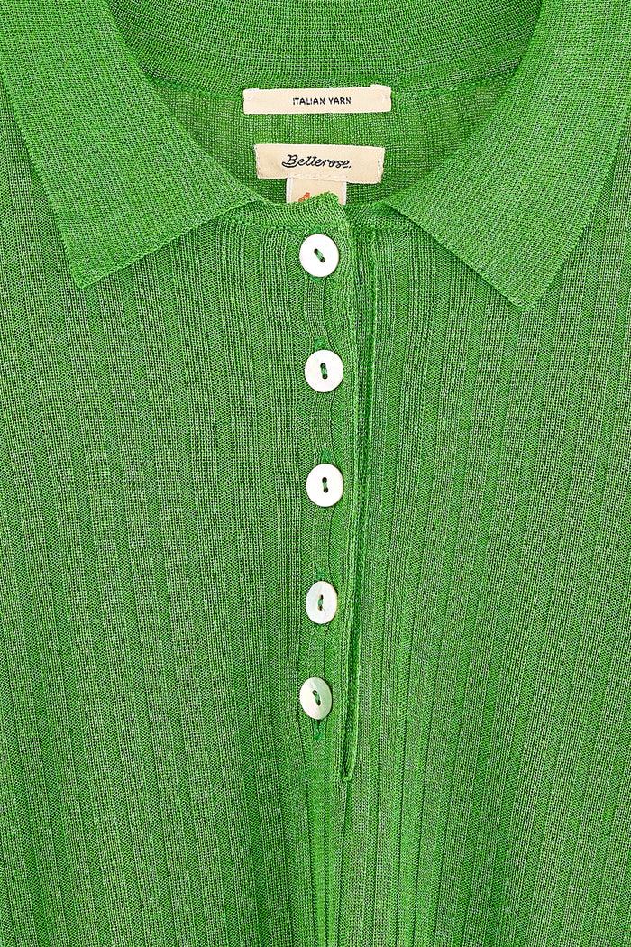 Bellerose Polo Tricot Vert à Manches Courtes Pour Filles