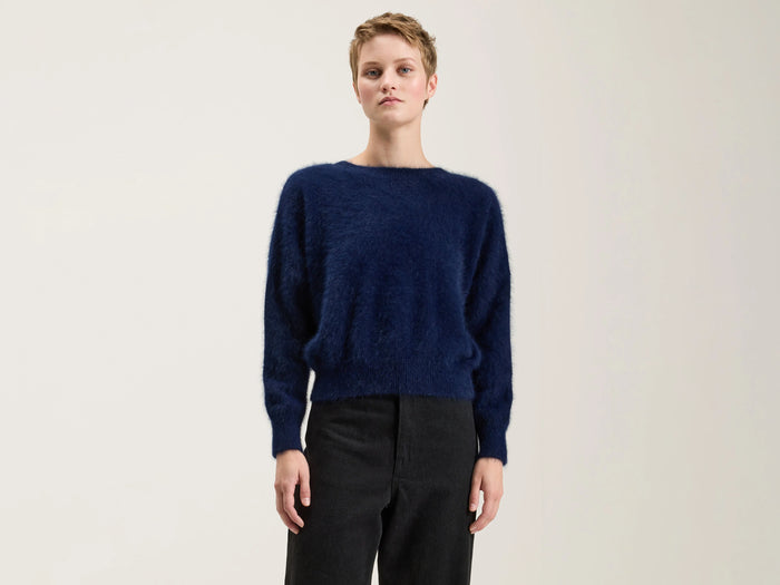 Bellerose Pull classique en angora bleu marine pour femmes