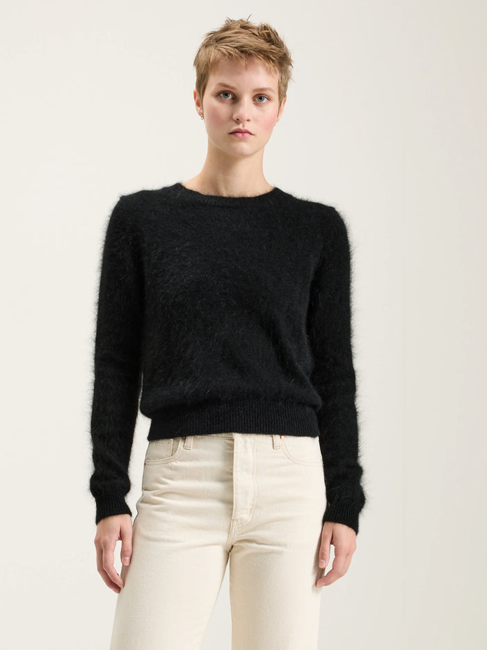 Bellerose Pull Classique En Angora Noir Pour Femmes