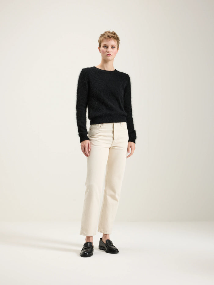 Bellerose Pull Classique En Angora Noir Pour Femmes