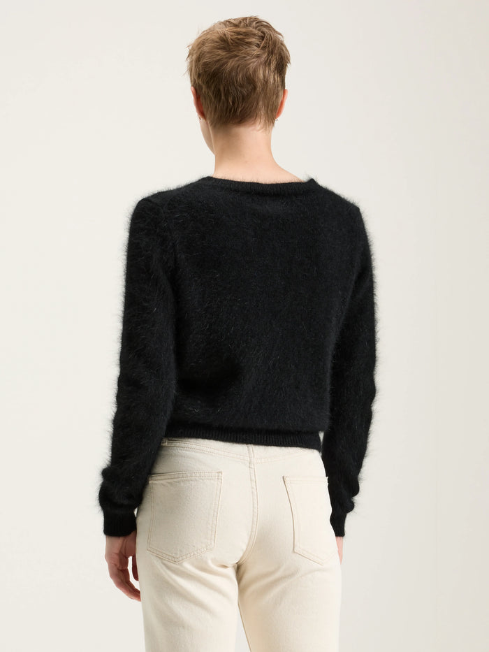 Bellerose Pull Classique En Angora Noir Pour Femmes