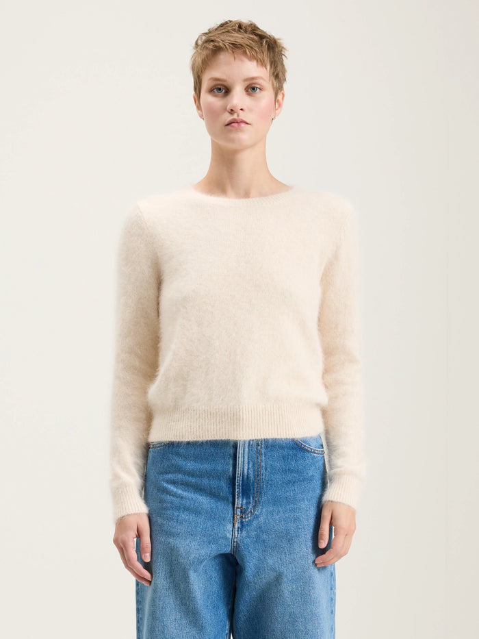 Bellerose Pull Classique En Mélange D'angora écru Pour Femmes