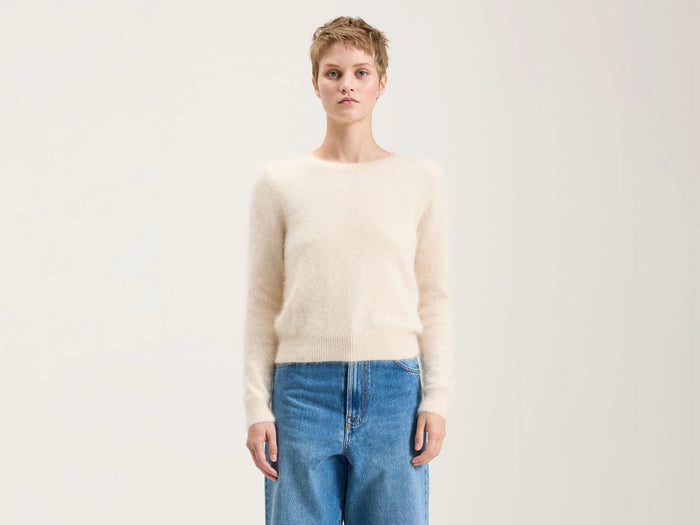 Bellerose Pull Classique En Mélange D'angora écru Pour Femmes