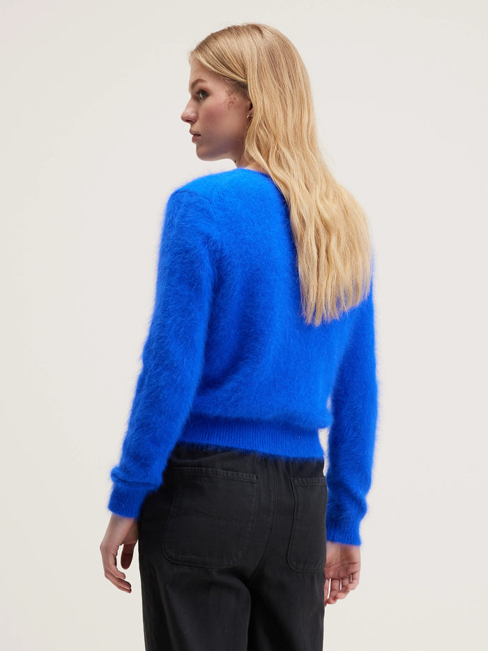 Bellerose Pull Classique En Mélange D'angora En Bleu Pour Femmes