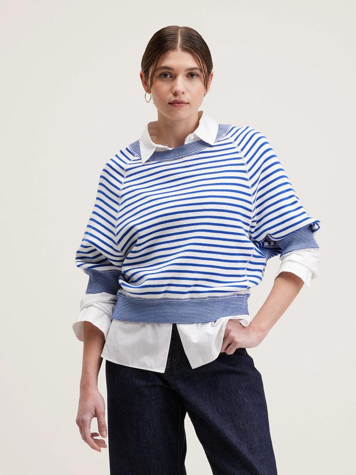 Bellerose Pull Col Rond à Rayures écrues Et Bleues Pour Femmes