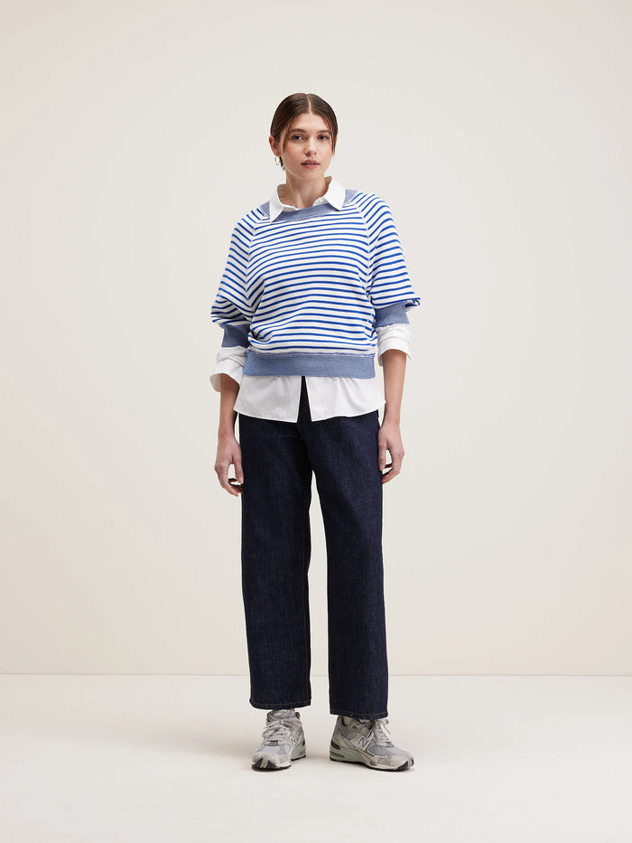 Bellerose Pull Col Rond à Rayures écrues Et Bleues Pour Femmes