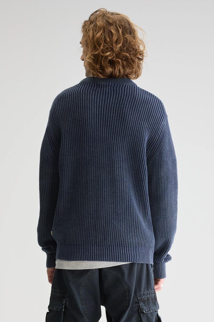 Bellerose Pull Col Rond En Maille Bleu Foncé Pour Homme