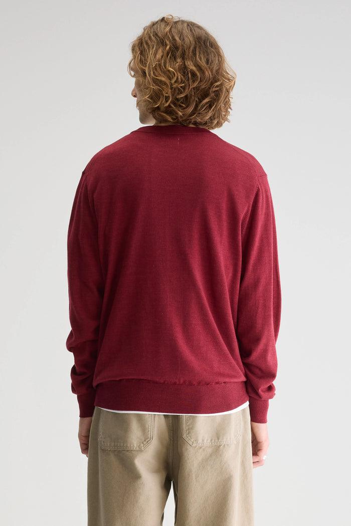 Bellerose Pull Col Rond Rouge En Mérinos Pour Homme