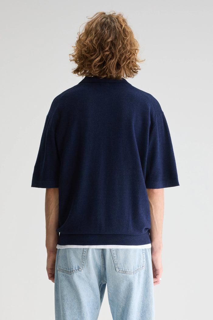 Bellerose Pull Polo à Manches Courtes Bleu Pour Homme