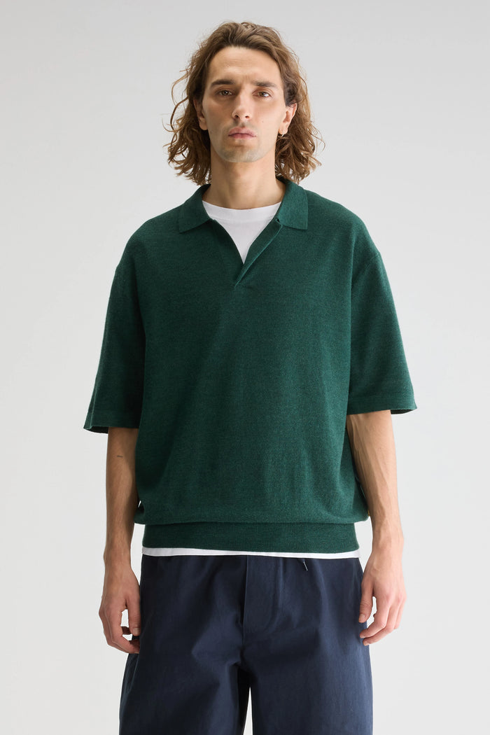 Bellerose Pull Polo à Manches Courtes Vert Pour Homme