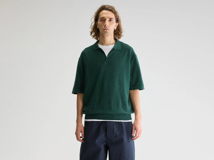 Bellerose Pull polo à manches courtes vert pour homme