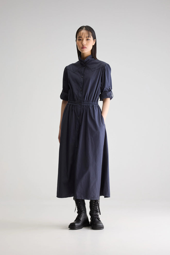 Bellerose Robe En Denim Bleu Foncé Midi Pour Femmes