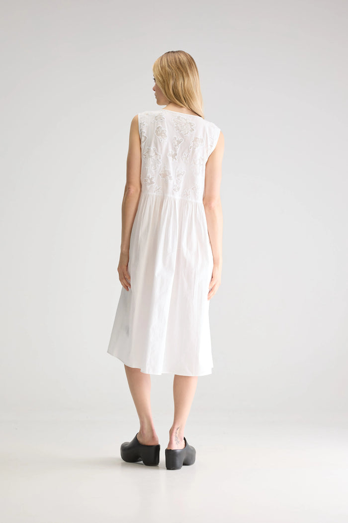 Bellerose Robe Midi Blanche Sans Manches Pour Femmes