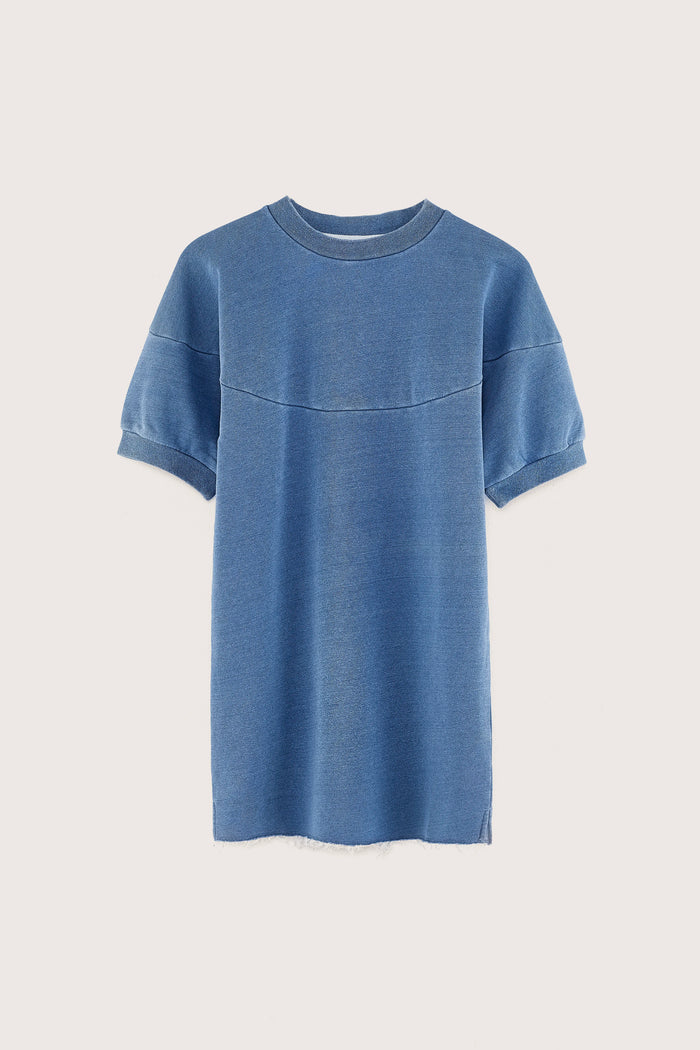 Bellerose Robe Sweatshirt Oversize Bleue Pour Filles