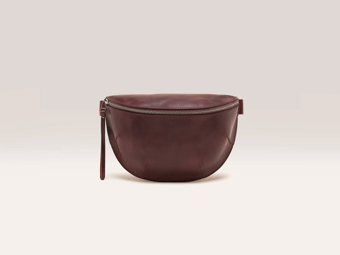 Bellerose Sac à bandoulière en cuir bordeaux pour femmes