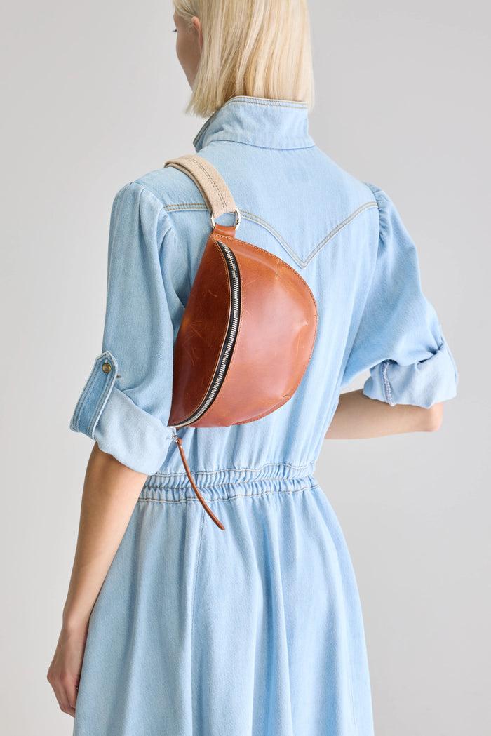 Bellerose Sac à Bandoulière En Cuir Marron Pour Femmes