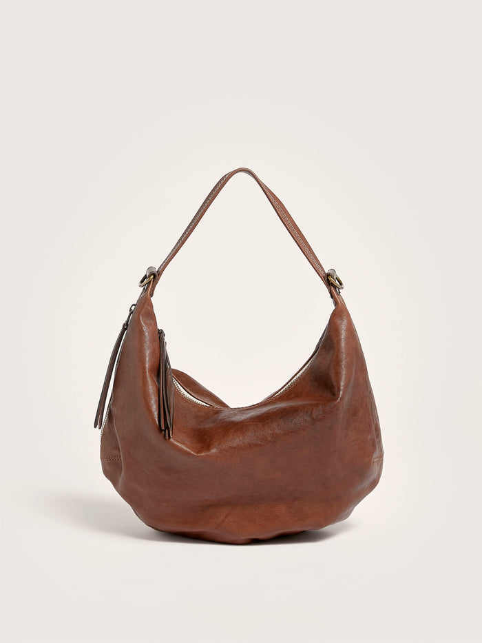 Bellerose Sac à Bandoulière En Cuir Marron Pour Femmes