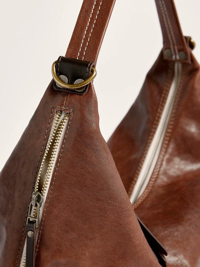 Bellerose Sac à Bandoulière En Cuir Marron Pour Femmes