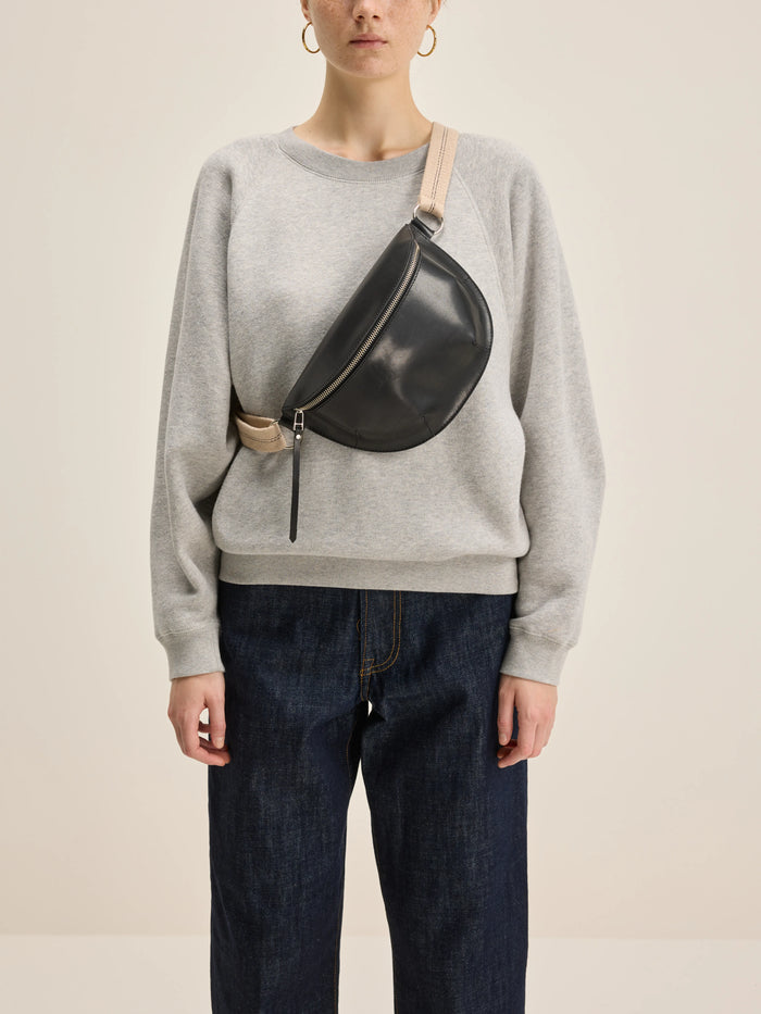 Bellerose Sac à Bandoulière En Cuir Noir Pour Femmes