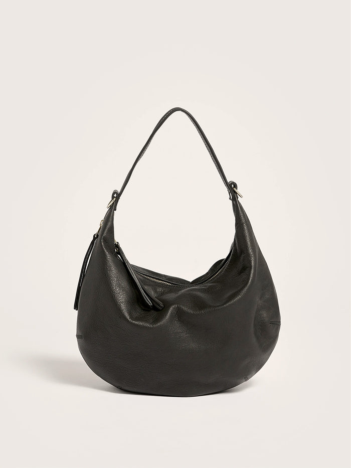 Bellerose Sac à Bandoulière En Cuir Noir Pour Femmes